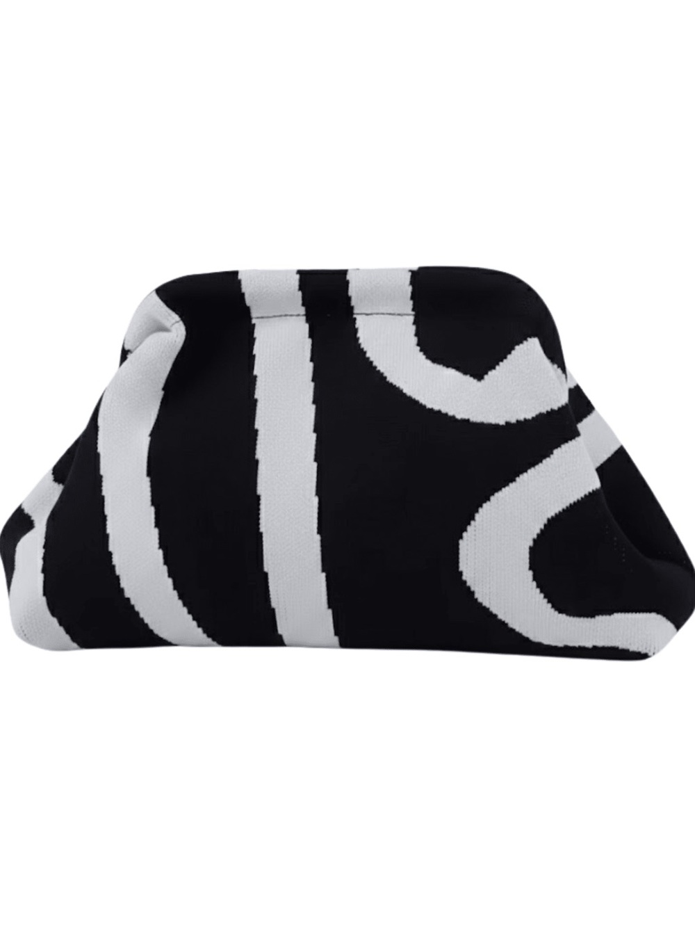 Black & White Graphic Knit Clutch